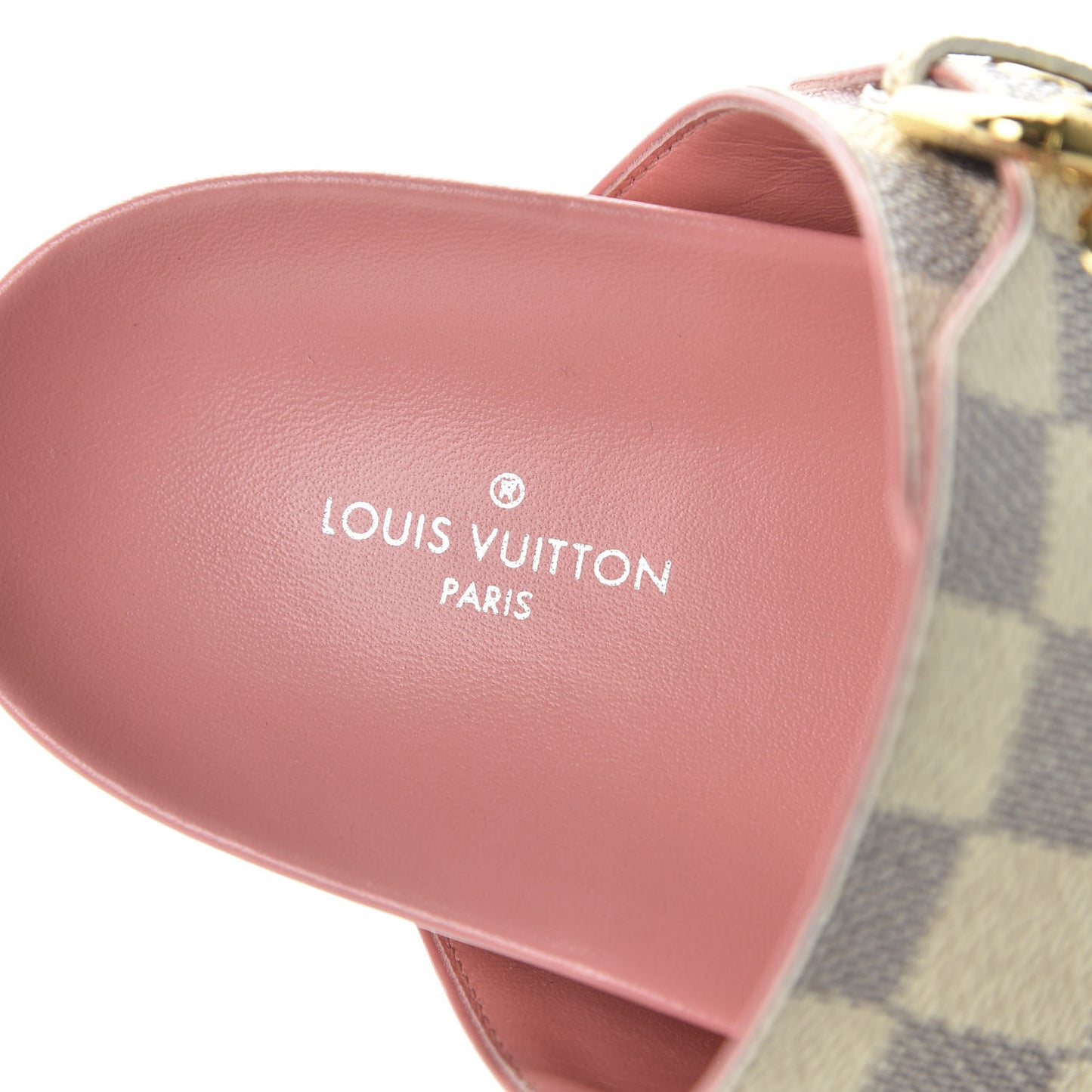 Damier Azur Bom Dia Flat Mules 35 Rose Clair