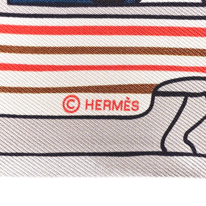 Hermes Silk Les Chiens Parisiens Twilly Gris Perle Bleu Jaune 4 of 4