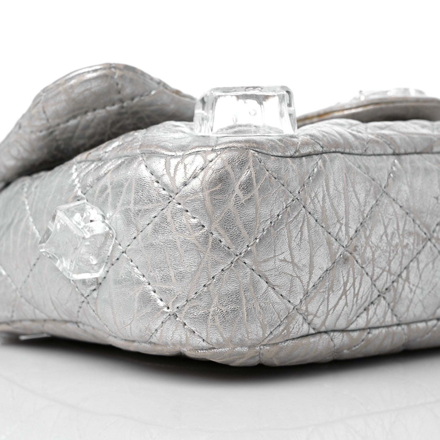 Chanel Calfskin Ice Cube On the Rocks Medium Flap Silver 8 of 15