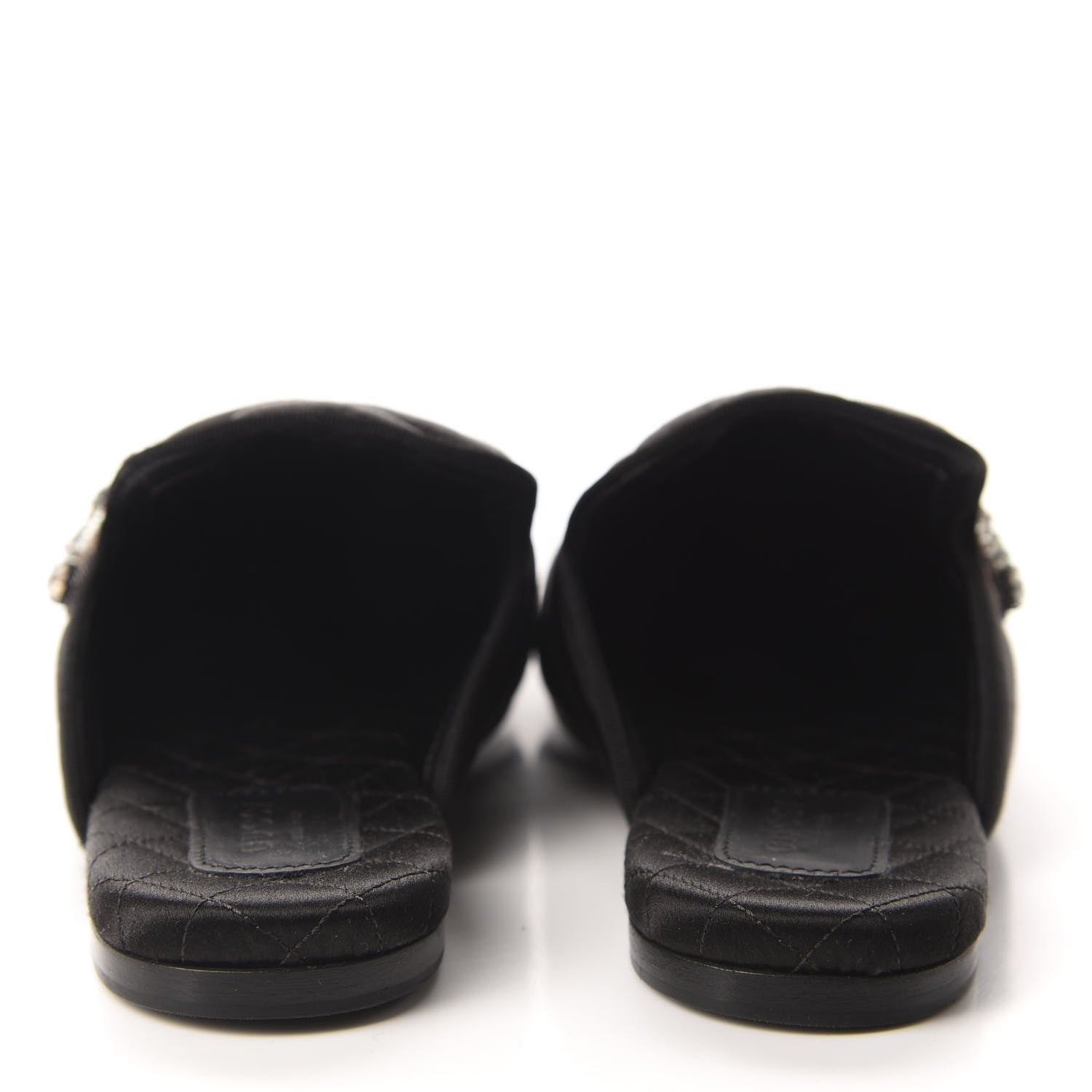 Gucci Satin Embroidered Heart and Dagger Slippers 36 Black 5 of 10