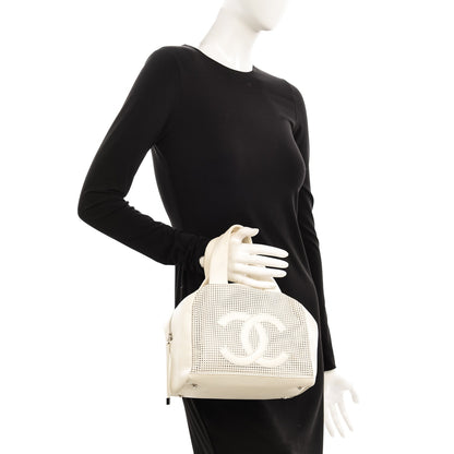 Chanel Caviar Perforated Bowler White 2 of 16