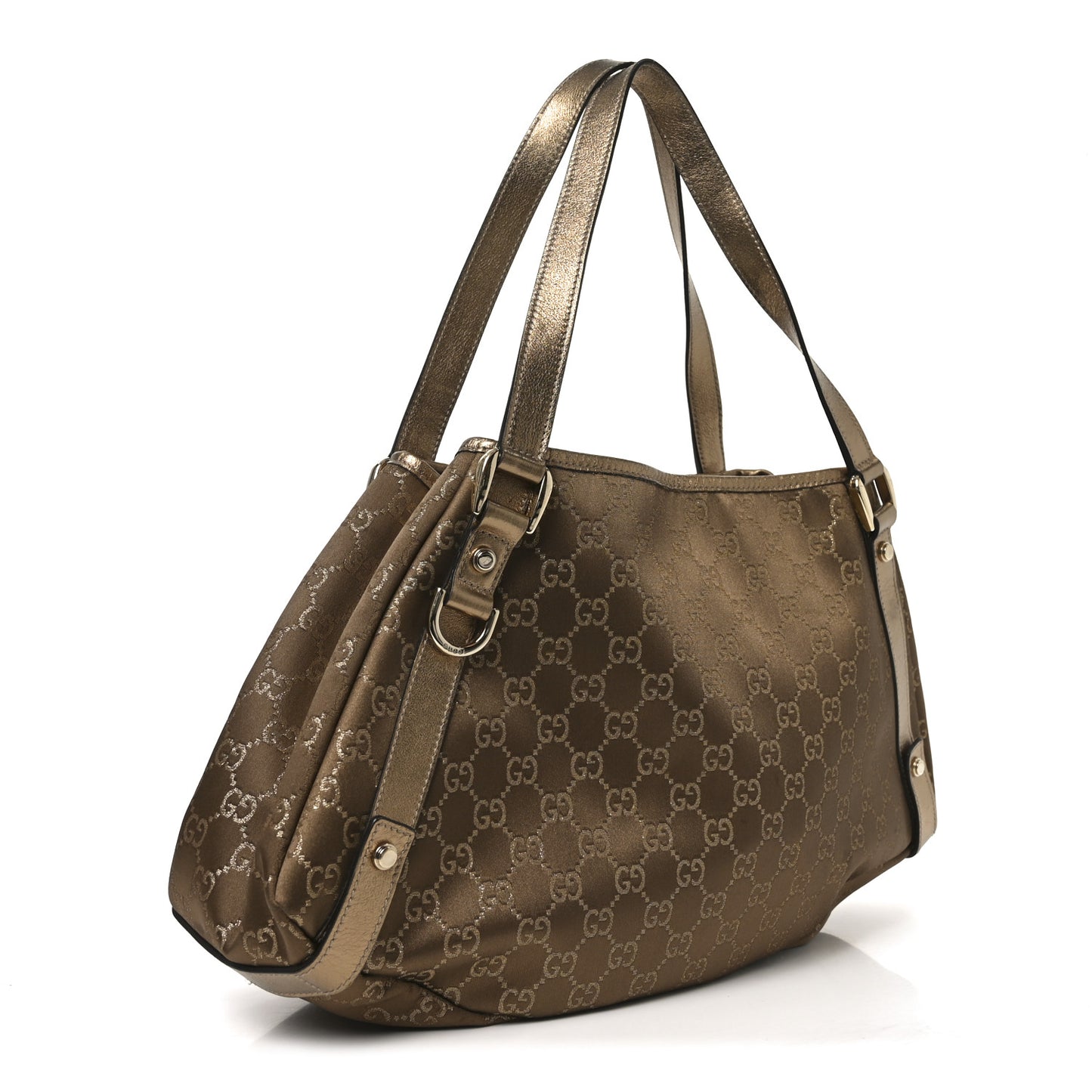 Satin Monogram Medium Abbey Shoulder Bag Bronze