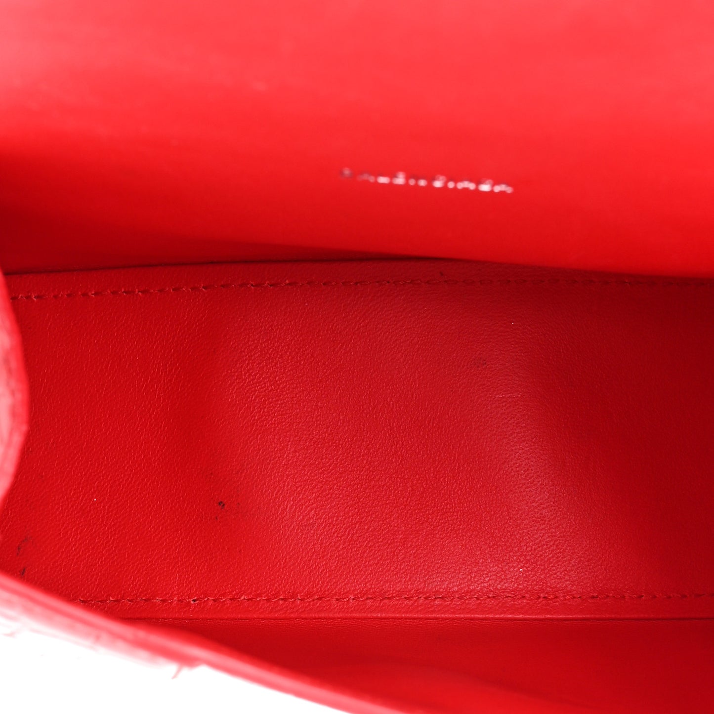 Shiny Calfskin Tonal B Crocodile Embossed Hourglass Top Handle Bag XS Bright Red