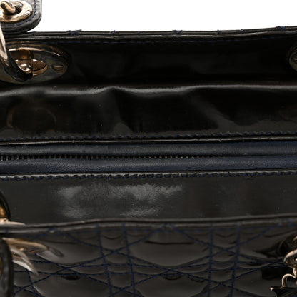 Christian Dior Patent Cannage Medium Lady Dior Navy Blue 12 of 18