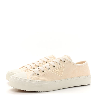 Prada Cotton Printed Triangle Mens Sneakers 8.5 Naturale 3 of 10