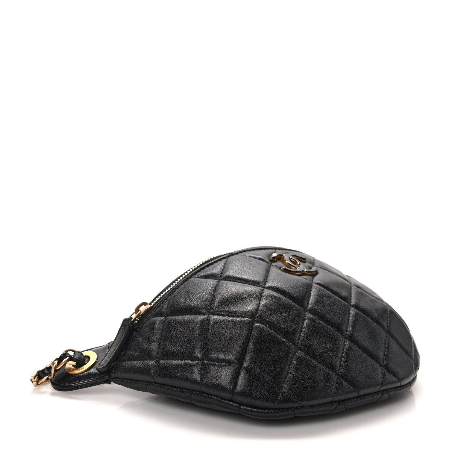 Chanel Shiny Lambskin Enamel Quilted Waist Bag Fanny Pack Black 4 of 11