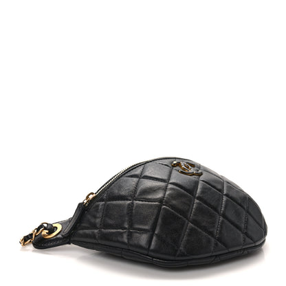 Chanel Shiny Lambskin Enamel Quilted Waist Bag Fanny Pack Black 4 of 11