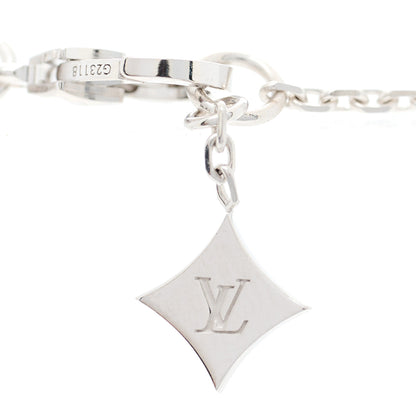 Louis Vuitton 18K White Gold Diamond .30ct LV Monogram Star Cut Pendant Necklace 5 of 5