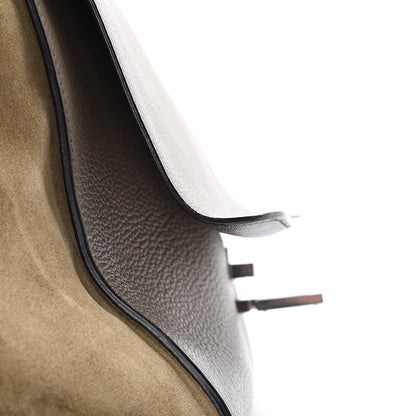 Celine Drummed Calfskin Suede Medium Trapeze Souris 13 of 22
