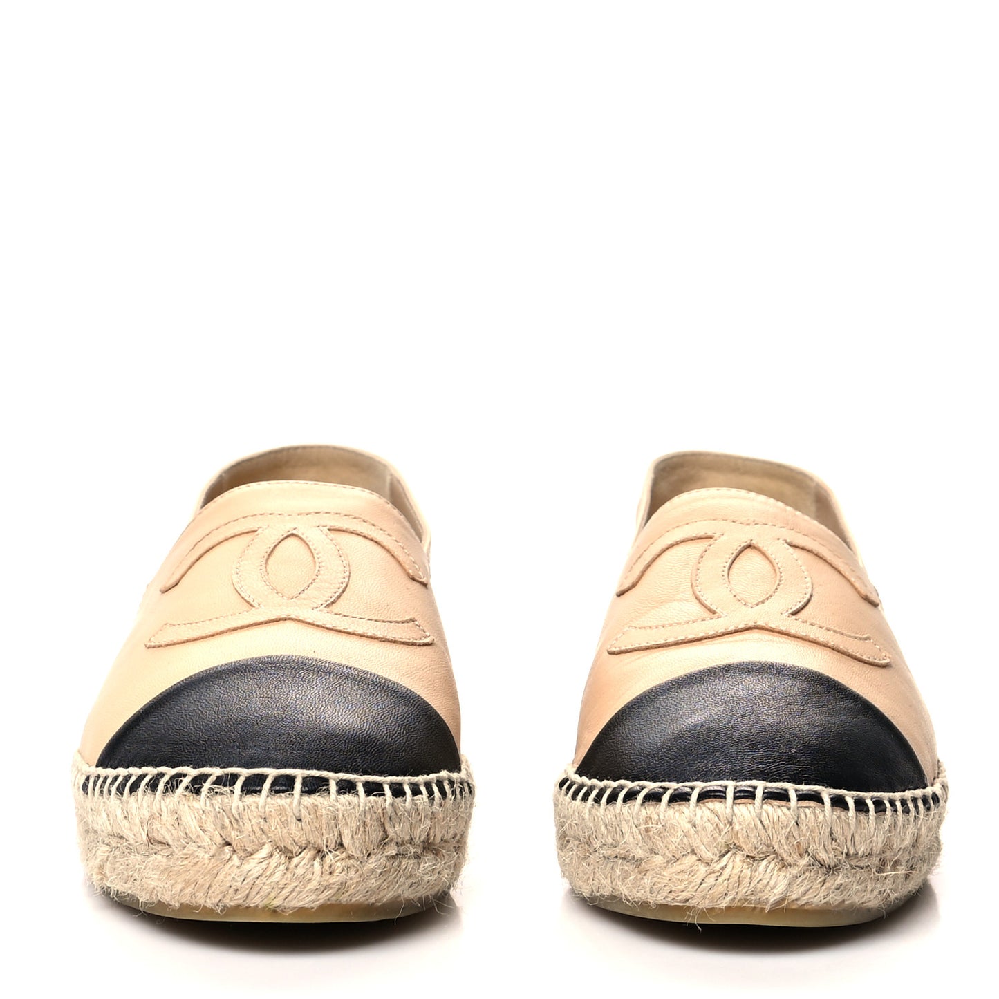 Lambskin CC Espadrilles 38 Beige Black