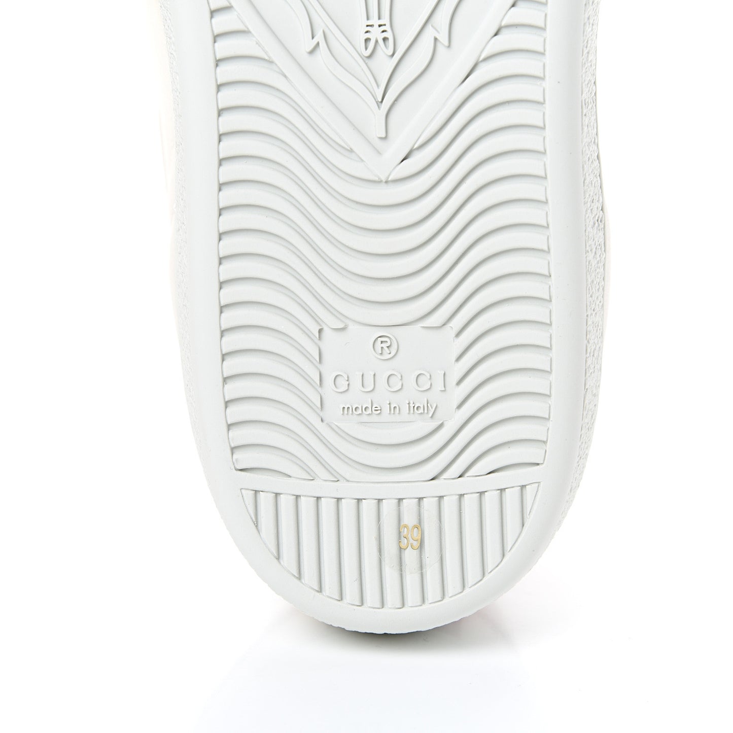 Calfskin Stripe Womens New Ace Sneakers 39 New Mystic White Ecru Red Flame