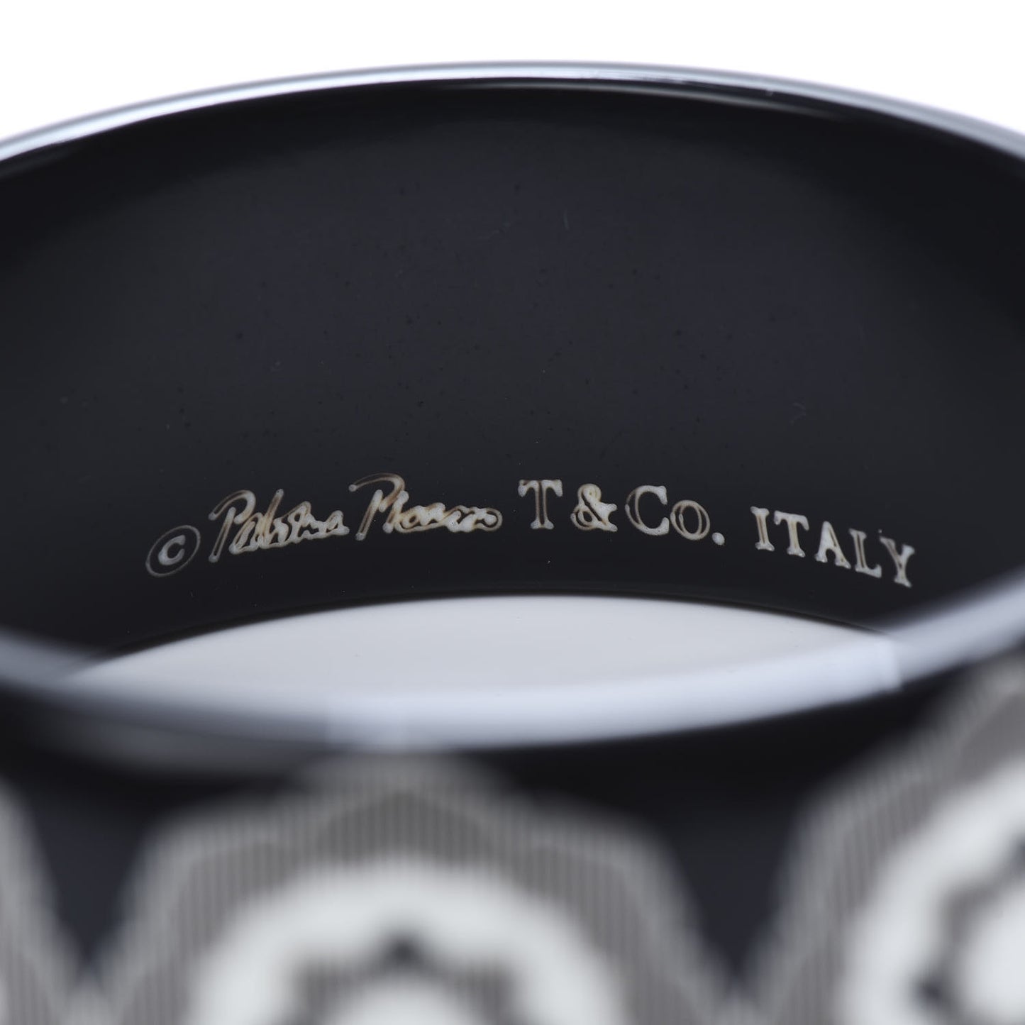 Resin Paloma Picasso Zellige Bangle Bracelet Black