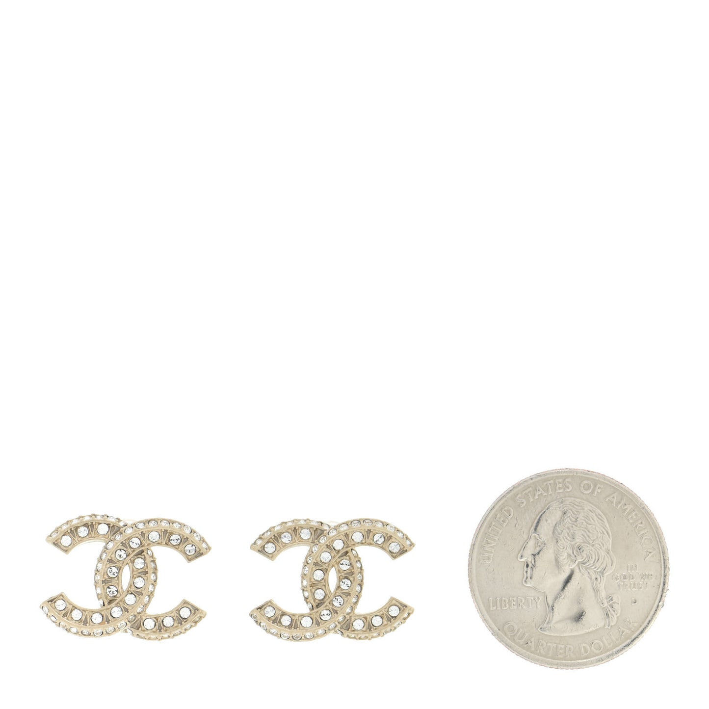 Crystal Timeless CC Earrings Light Gold