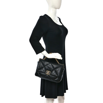 Chanel Lambskin Quilted Medium Chanel 19 Flap Black 2 of 9