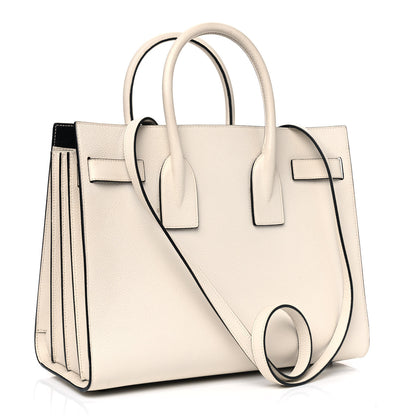 Saint Laurent Grained Calfskin Small Sac De Jour Dove Porcellana Black 2 of 10