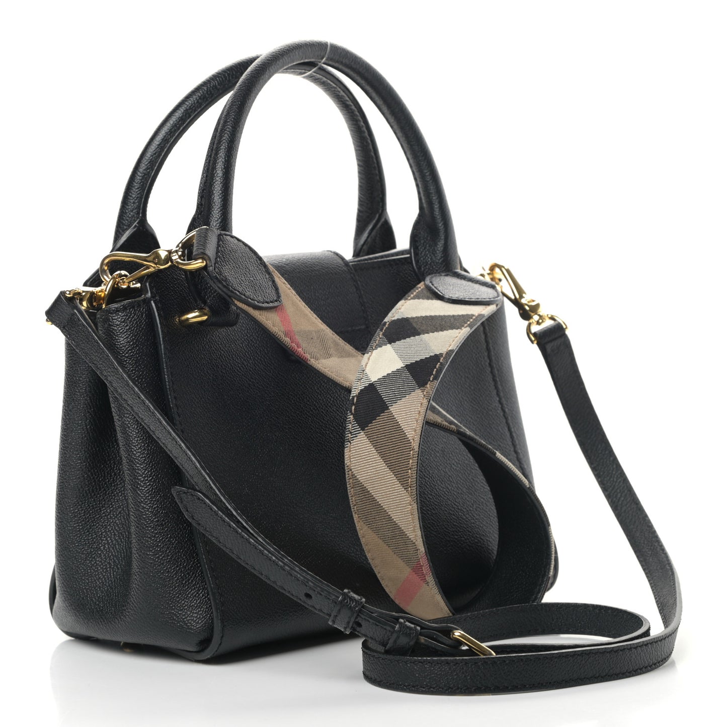 Soft Grain Calfskin Small Buckle Tote Black