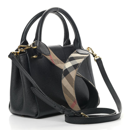 Burberry Soft Grain Calfskin Small Buckle Tote Black 3 of 11