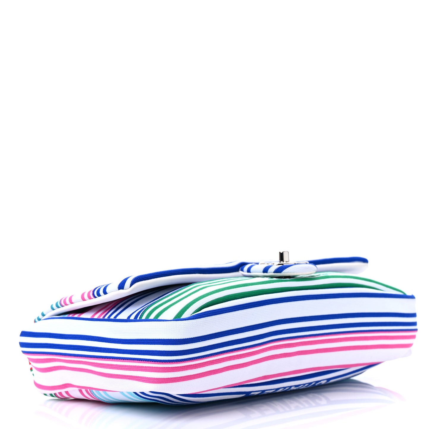 Mixed Fibers Lambskin Venise Biarritz Flap Bag Multicolor White