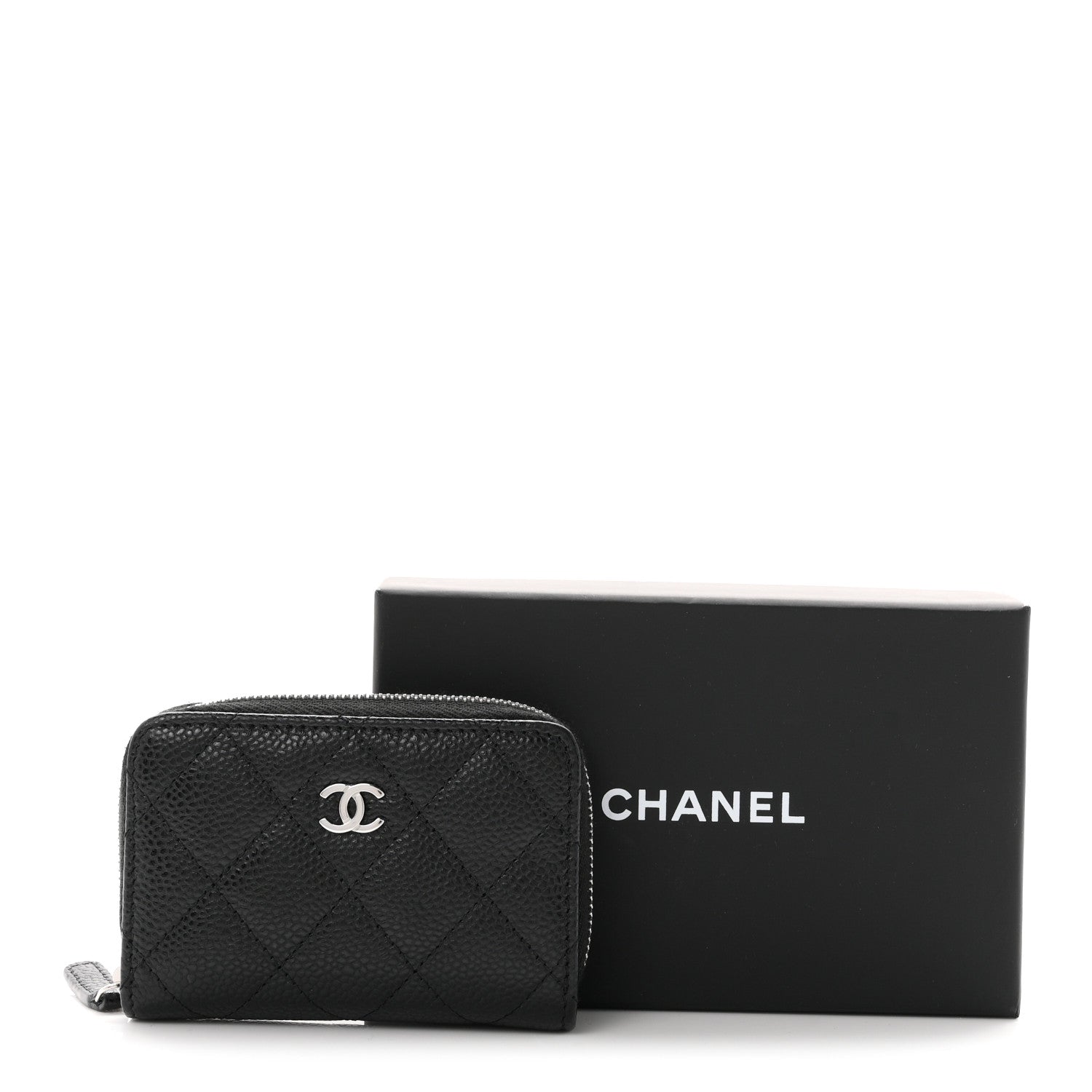 Chanel Caviar Quilted Zip Coin Purse Black 8 of 8