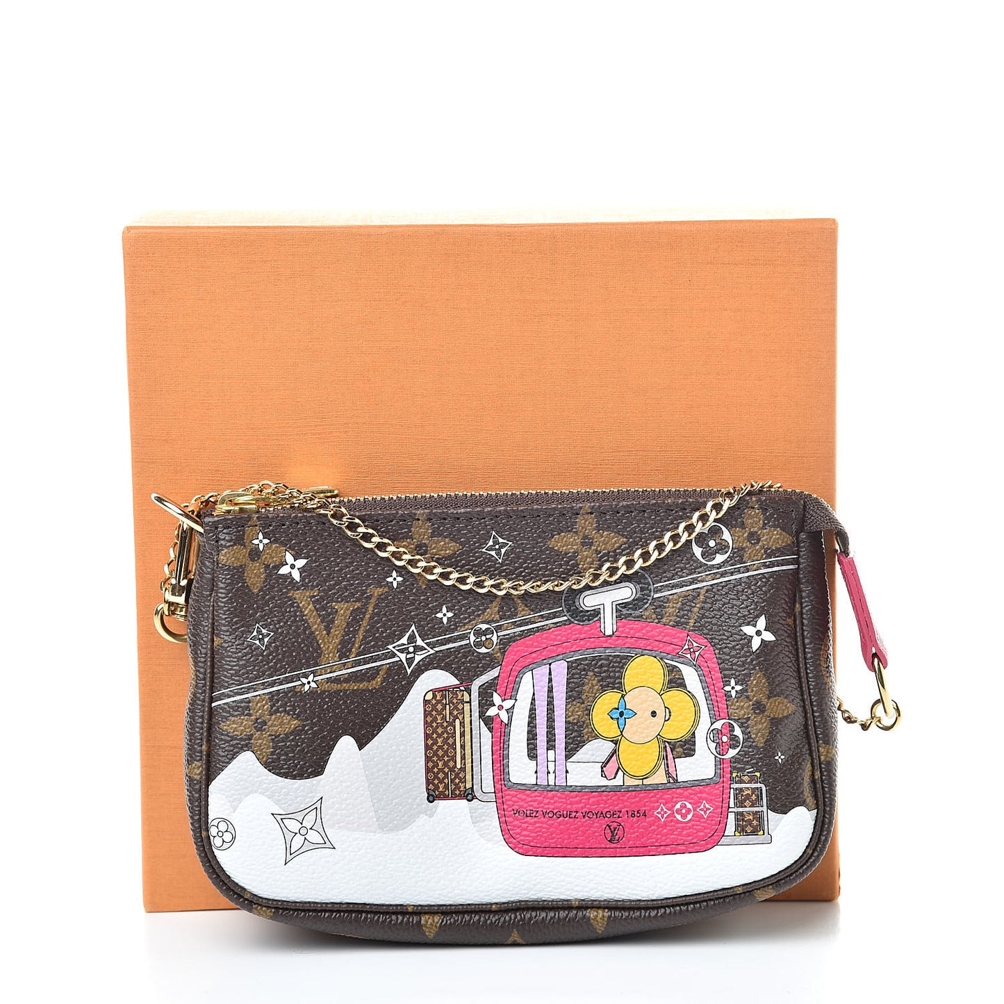Monogram 2019 Christmas Animation Mini Courchevel Pochette Accessories Fuchsia