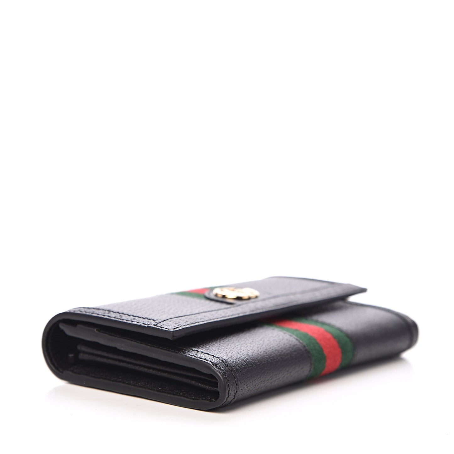 Calfskin Web Ophidia Continental Wallet Black