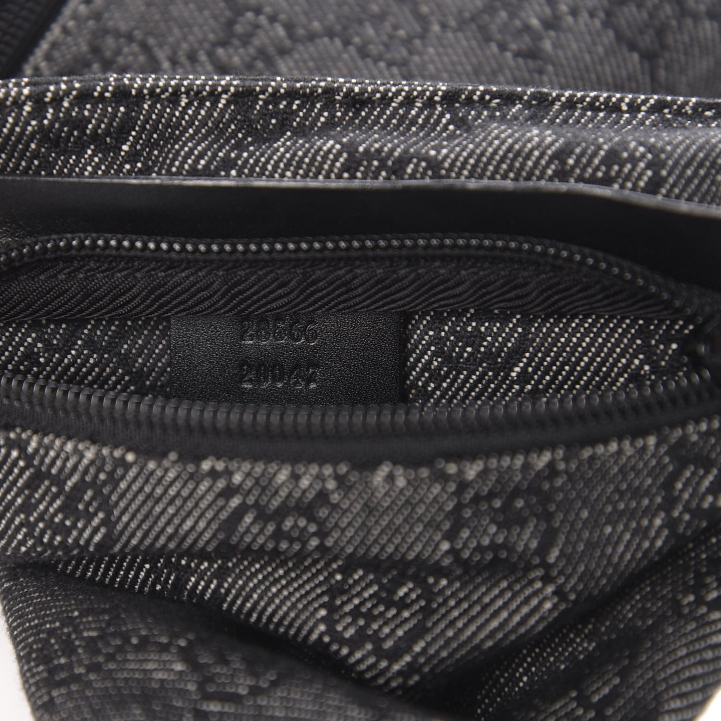 Denim Monogram Double Pocket Belt Bag Black