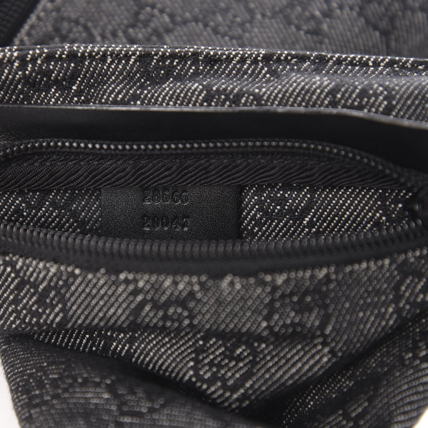 Gucci Denim Monogram Double Pocket Belt Bag Black 6 of 10