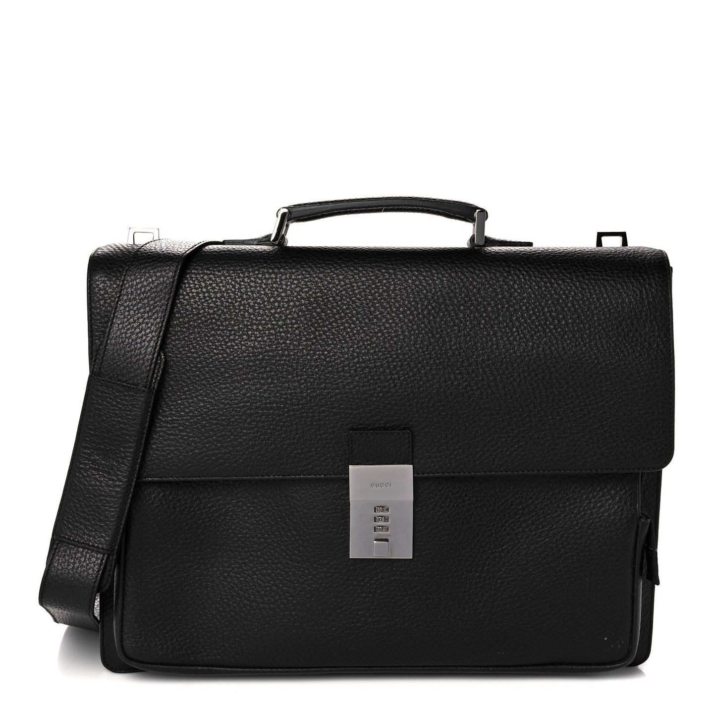 Calfskin Flap Briefcase Black