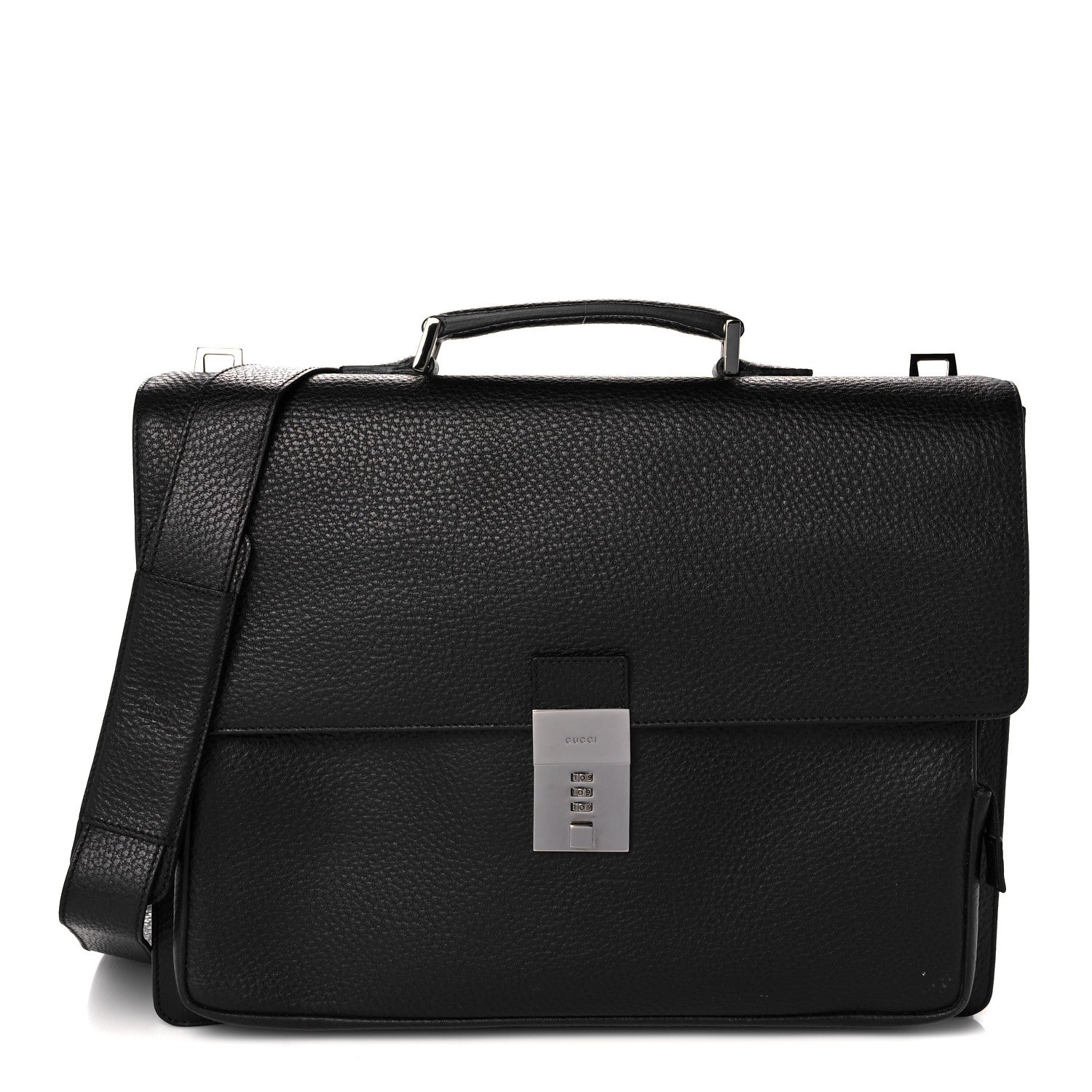 Gucci Calfskin Flap Briefcase Black 1 of 9