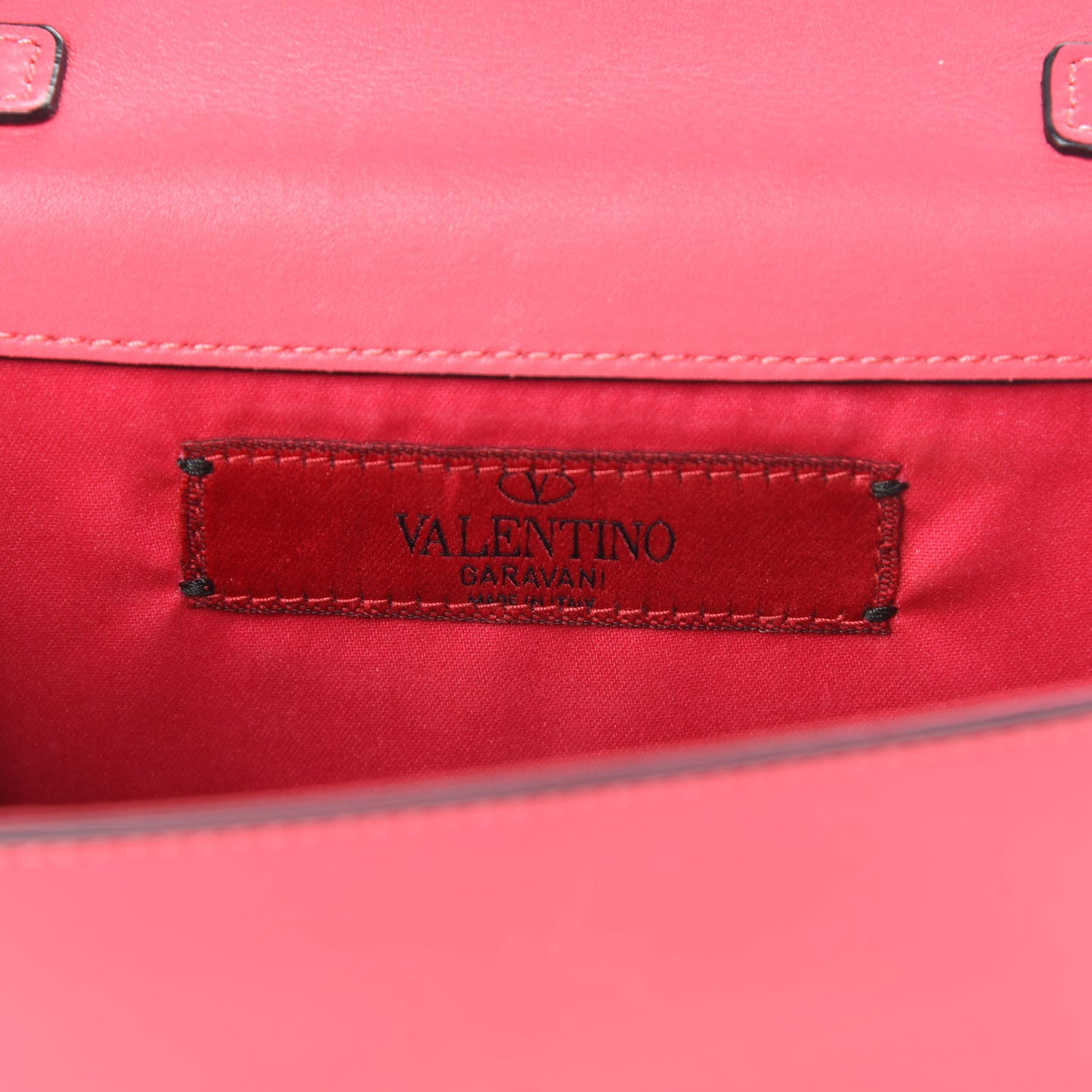 Vitello Rockstud Chain Flap Crossbody Bag Deep Rose
