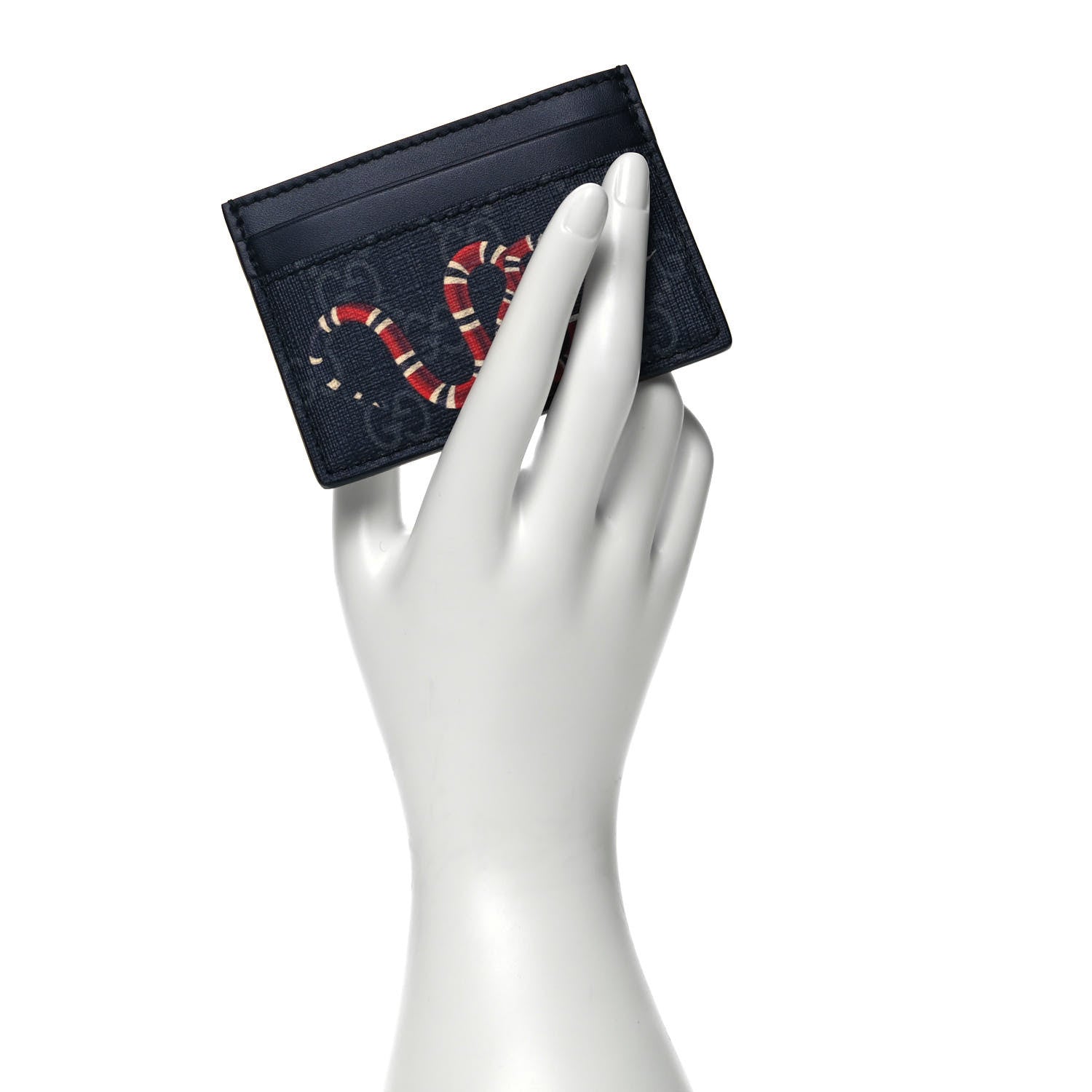 Gucci GG Supreme Monogram Kingsnake Card Holder Black Grey 2 of 6