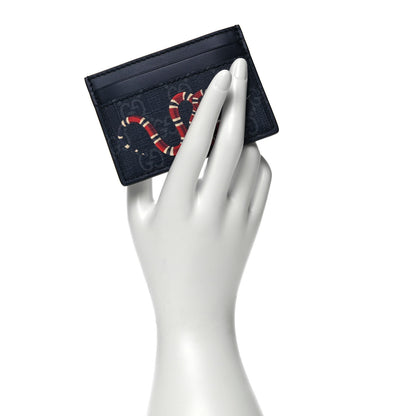 Gucci GG Supreme Monogram Kingsnake Card Holder Black Grey 2 of 6