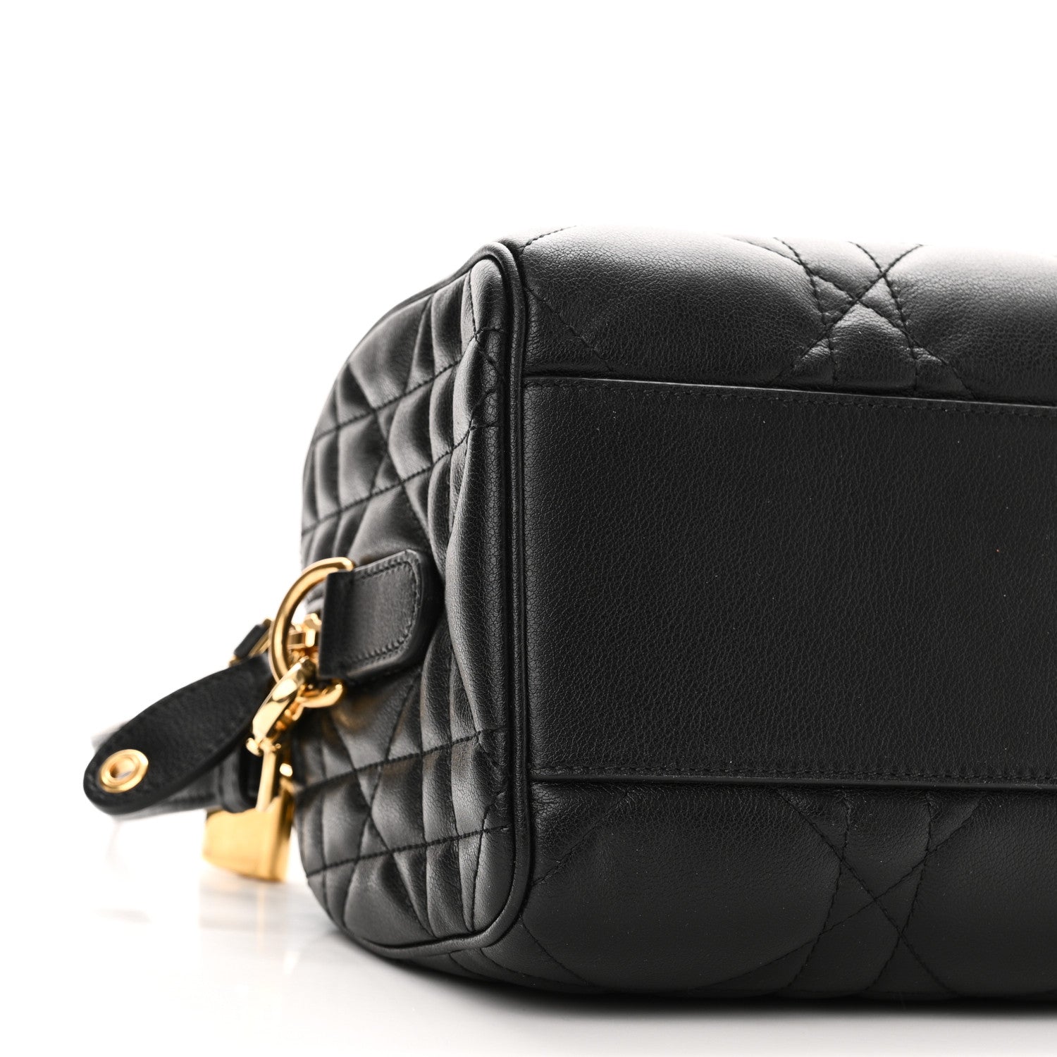 Christian Dior Calfskin Macrocannage Groove 20 Bag Black 8 of 9
