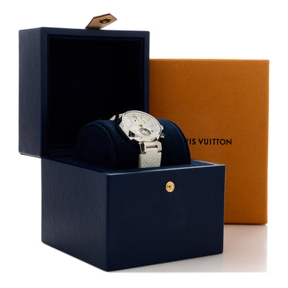 Louis Vuitton Stainless Steel Rubber Mother of Pearl 34mm Tambour Lovely Cup Quartz Watch 5 of 5