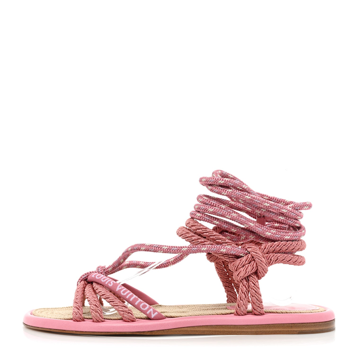 Louis Vuitton Fabric Maia Rope Flat Sandal 40 Rose Clair 1 of 7