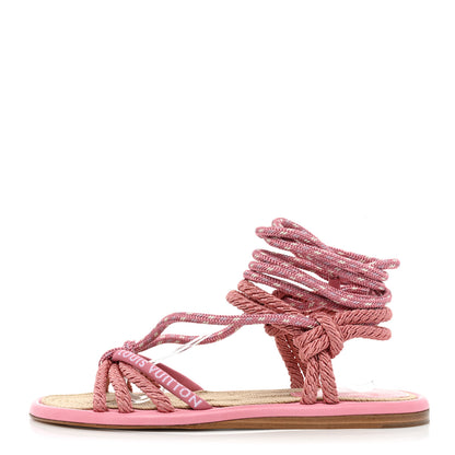 Louis Vuitton Fabric Maia Rope Flat Sandal 40 Rose Clair 1 of 7