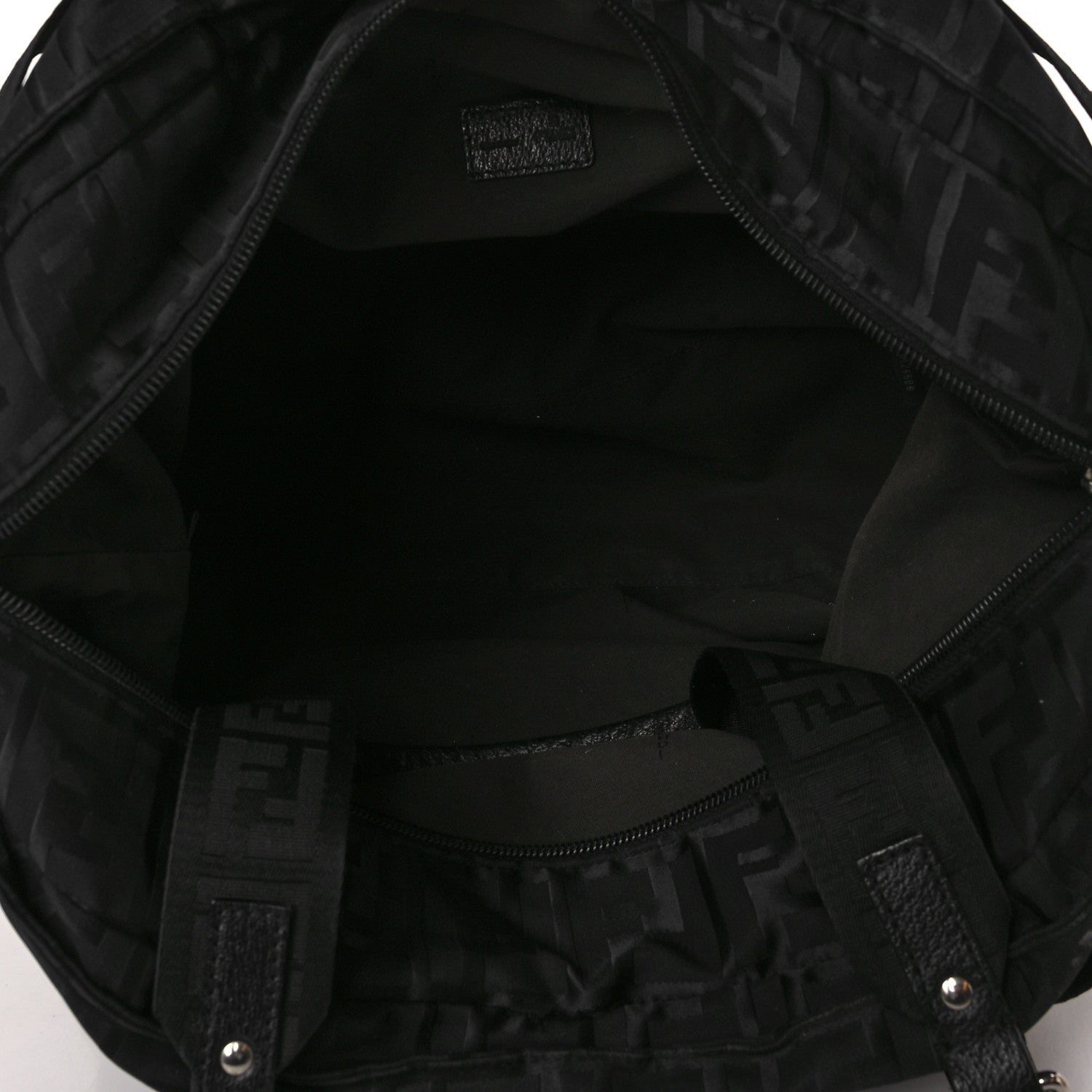 Fendi Zucca Cinghiale Zip Code Shopping Tote Black 4 of 9
