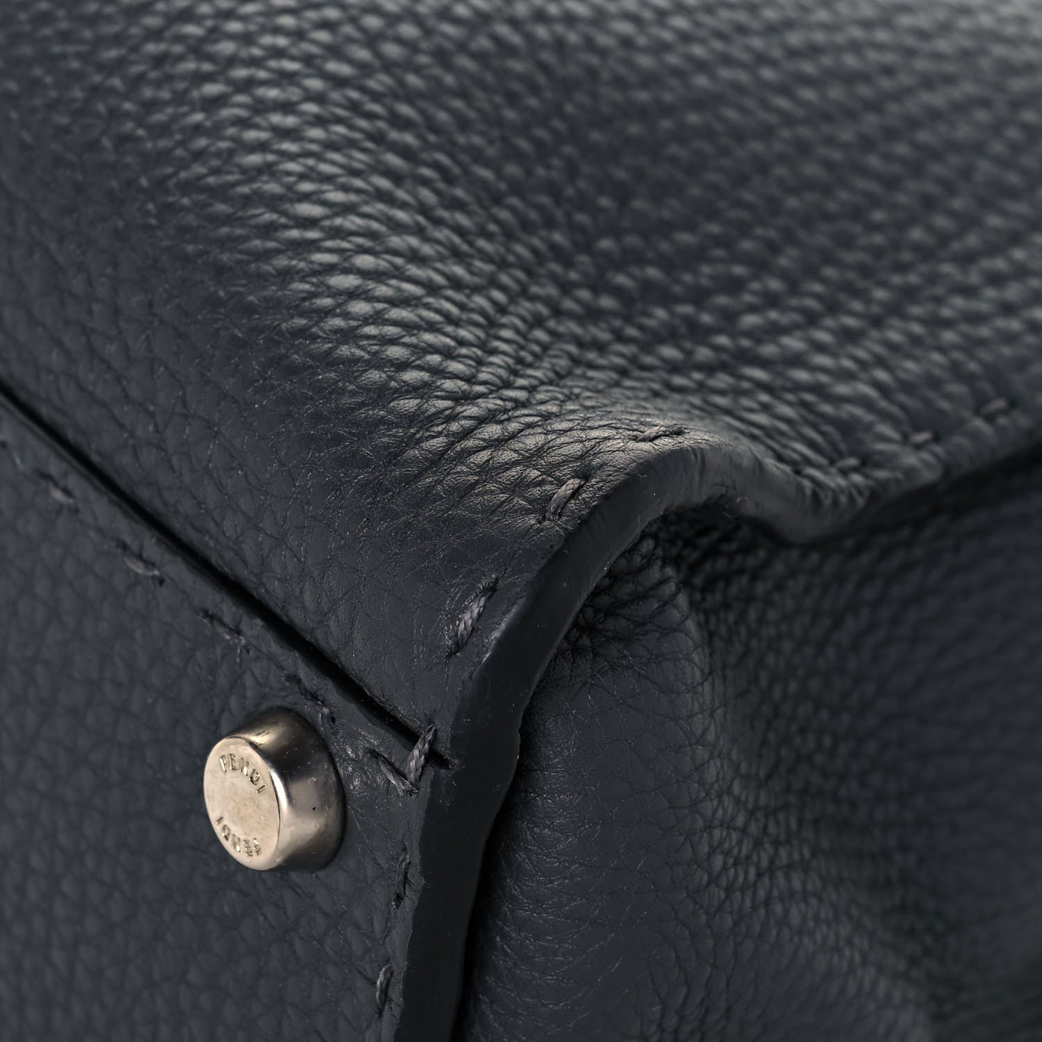 Fendi Cuoio Romano Selleria Bi-Color Medium Peekaboo Iconic Satchel Asfalto Latte 10 of 15