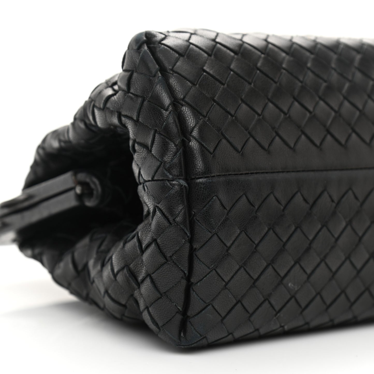 Nappa Intrecciato Frame Shoulder Bag Black