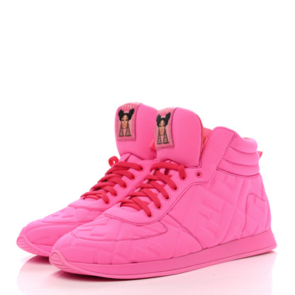 Fendi X NICKI MINAJ Lycra Macro FF Embossed Prints On High Top Sneakers 39 Pink 3 of 8