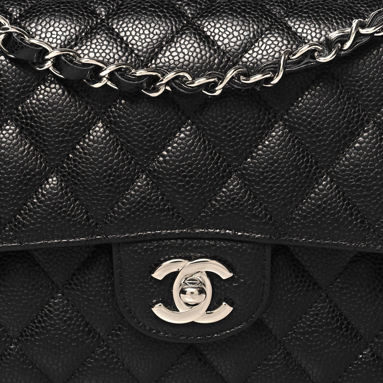 Chanel Caviar Quilted Medium Double Flap Black 8 of 11