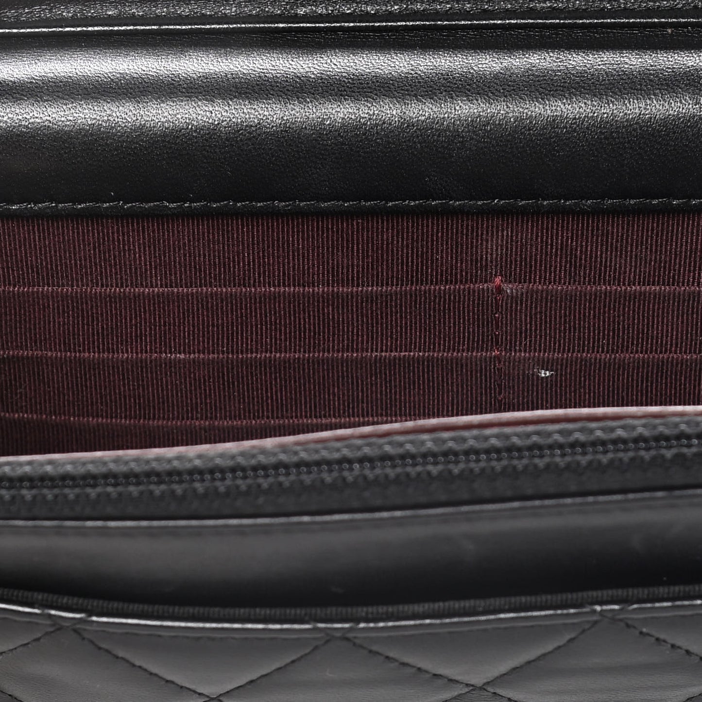 Lambskin Quilted Wallet On Chain WOC Black