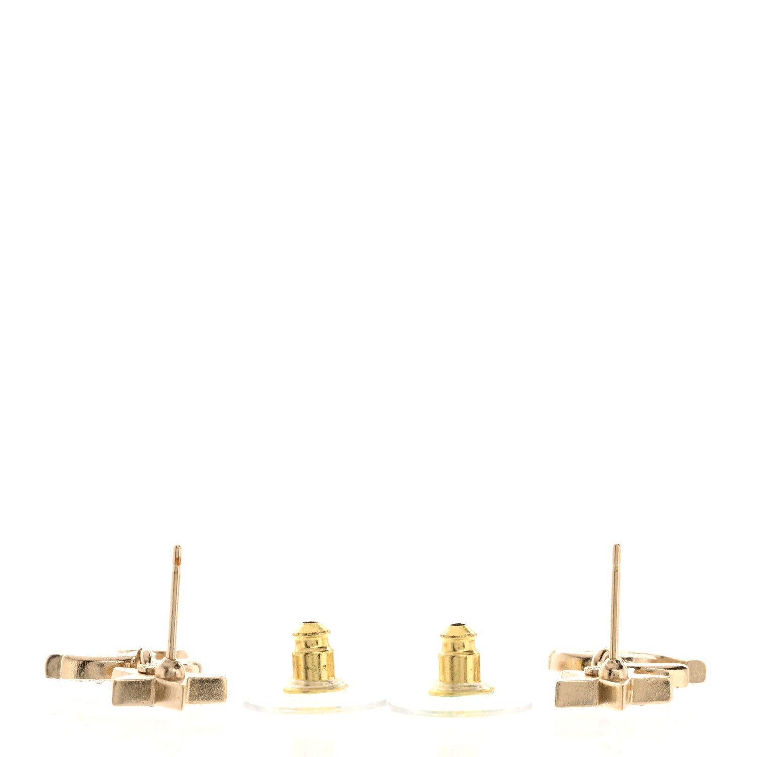 Chanel Crystal CC Star Drop Earrings Gold 4 of 5