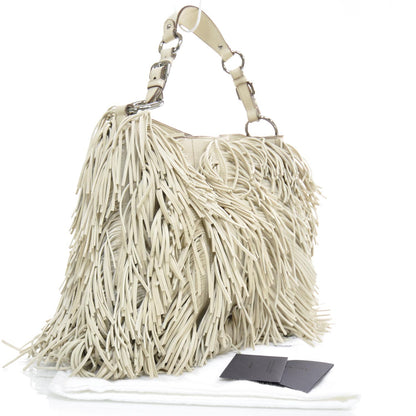Prada Nappa Fringe Hobo Cera 2 of 10