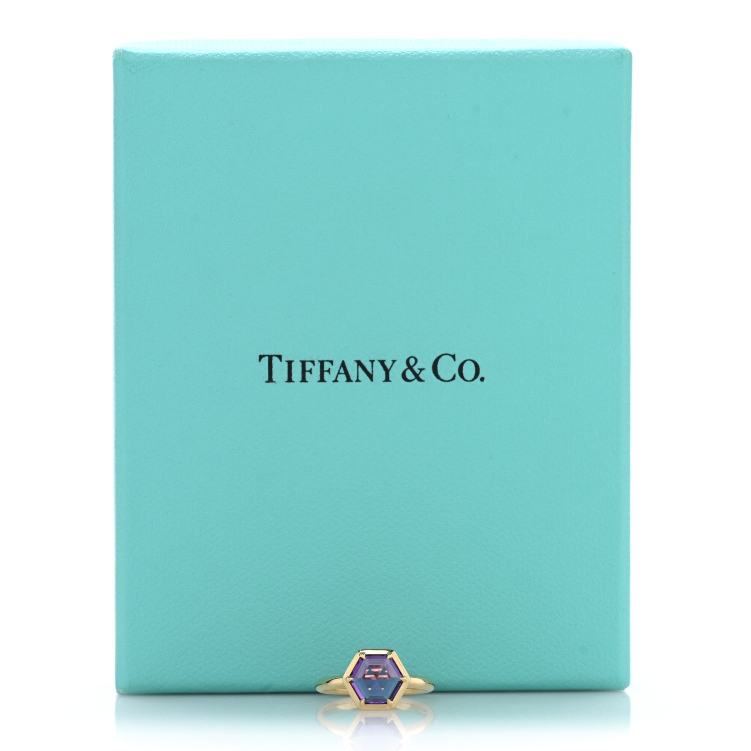 Tiffany 18K Yellow Gold Amethyst Small Paloma Picasso Studio Hexagon Ring 47 4 5 of 5