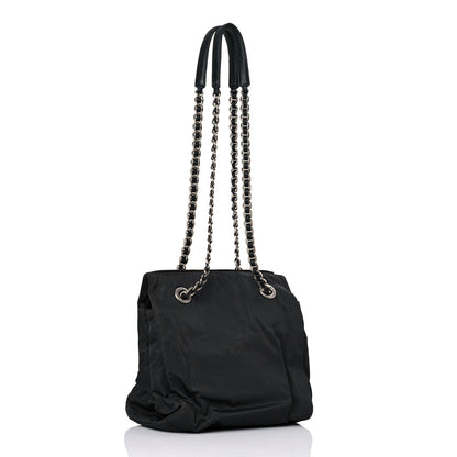 Prada Tessuto Nylon Chain Shoulder Bag Asfalto 2 of 19