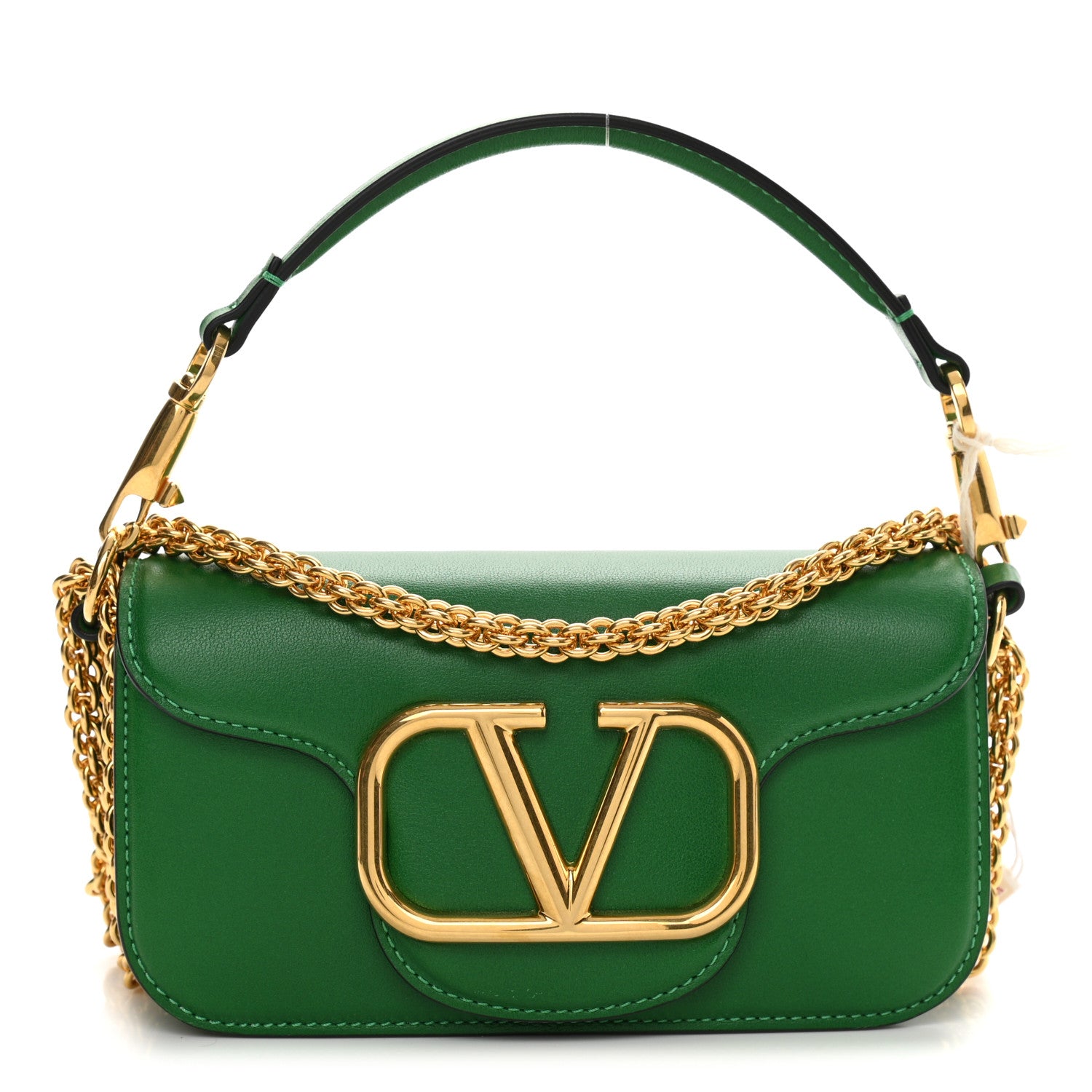 Valentino Garavani Calfskin Vlogo Small Loco Shoulder Bag Gea Green 1 of 10