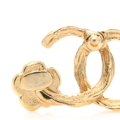 Chanel Metal Camellia CC Earrings Gold 4 of 4