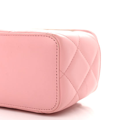 Chanel Lambskin Resin Elegant Chain Vanity Case Pink 10 of 17