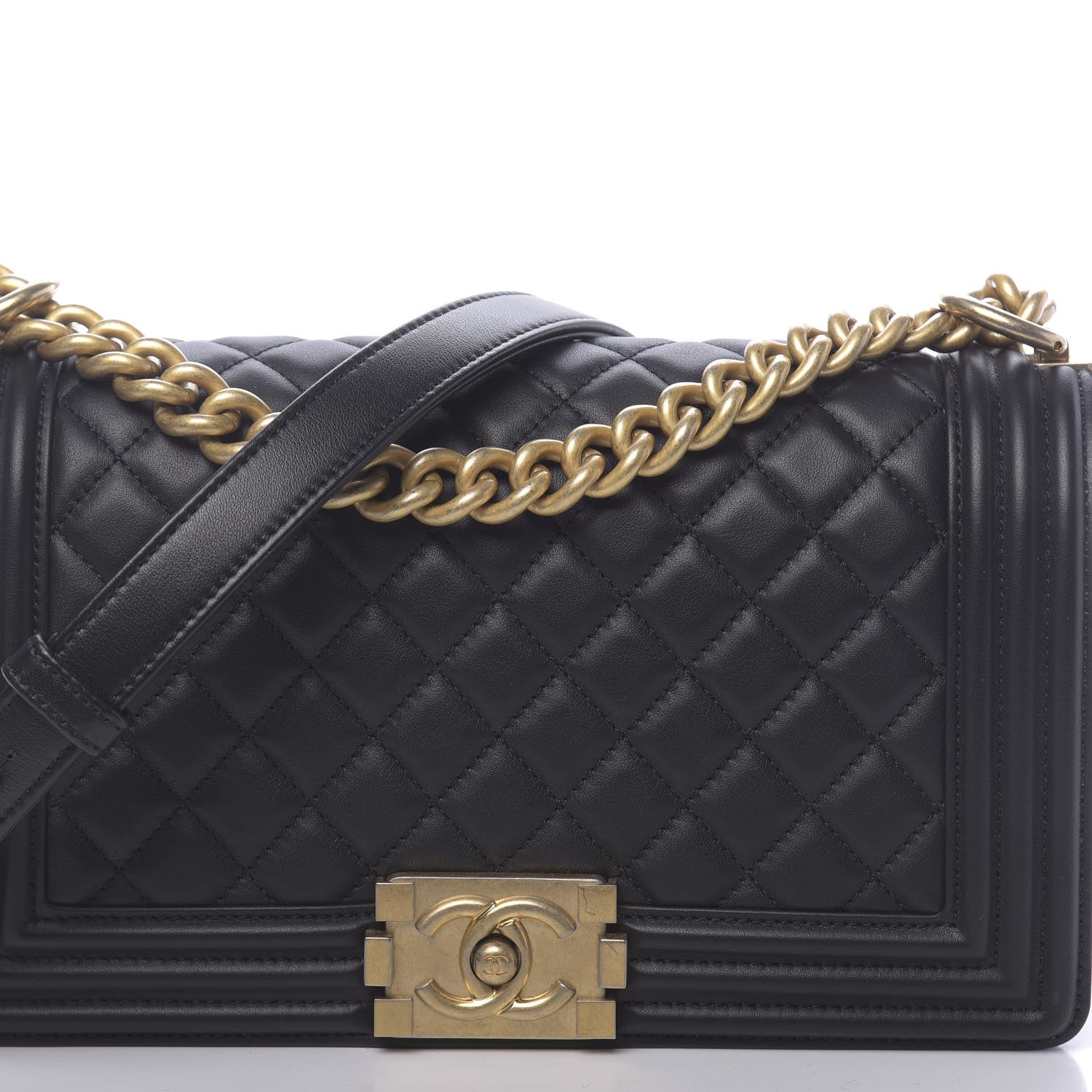 Chanel Lambskin Quilted Medium Boy Flap Black 8 of 10